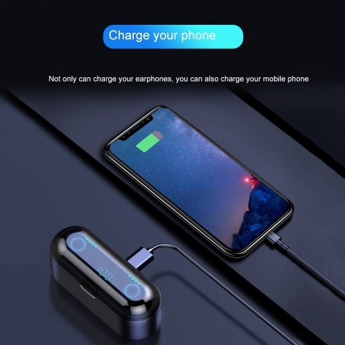 F9 Earbuds Bluetooth 5.0 Soft Touch Earphones - 2000mAh Powerbox