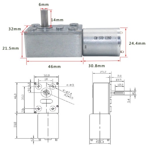 High Torque Worm Gear Reversible Dc Motor