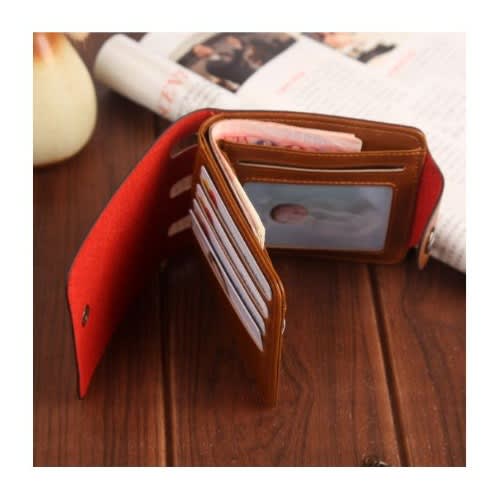 Classic Men's Leather Wallet Holder Purse- Brown