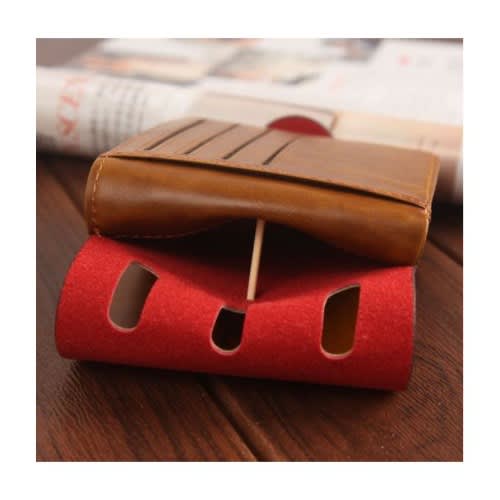 Classic Men's Leather Wallet Holder Purse- Brown