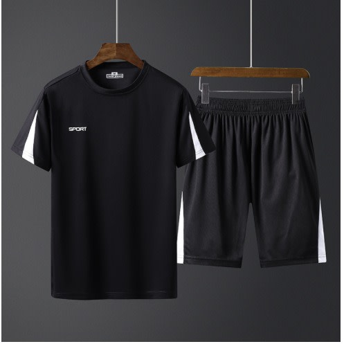 2 In 1 Sport Wear - Short & T-shirt - Black