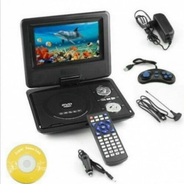 Portable Television & Dvd Player With Game Accessories & Fm Radio Transmission