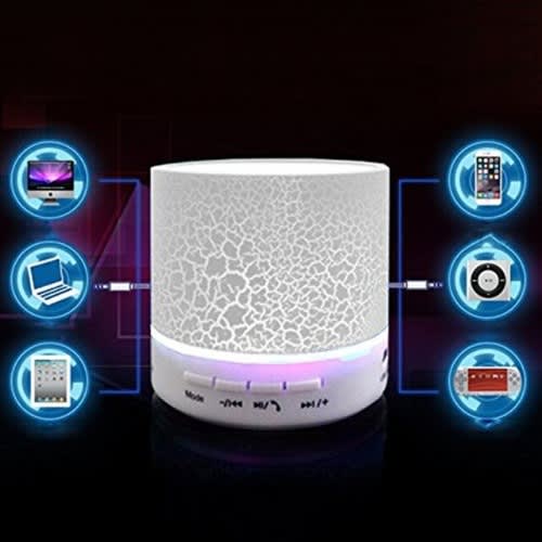 LED Mini Wireless Bluetooth Speaker-White