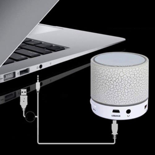 LED Mini Wireless Bluetooth Speaker-White