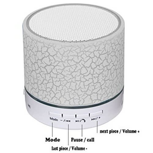 LED Mini Wireless Bluetooth Speaker-White
