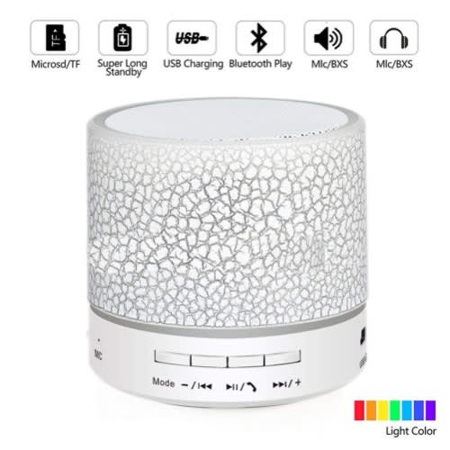 LED Mini Wireless Bluetooth Speaker-White