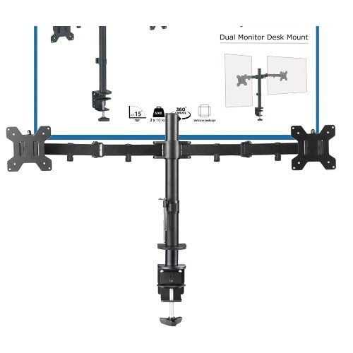 17"-27" Desktop Monitor Mount - Double Arm