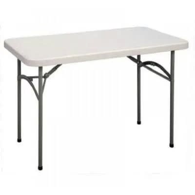 Rectangular Plastic Table With Foldable Metal Legs-4fts