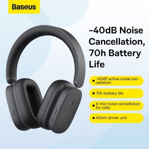 Bowie H1 Hybrid Anc Wireless Headphones 4-mics Enc Bluetooth 5.2 40mm Driver Hifi 70htime