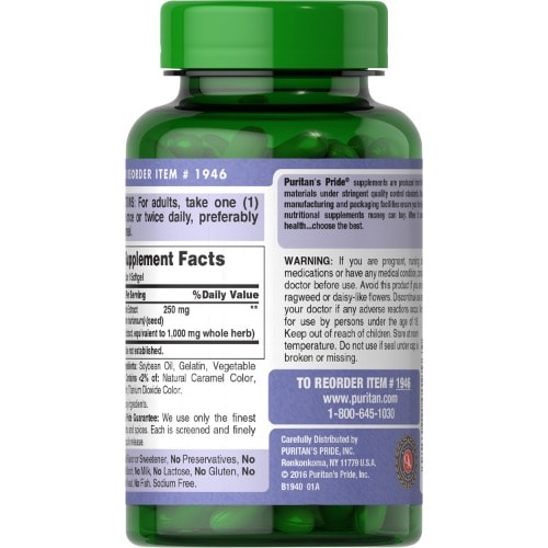 Milk Thistle Extract 1000 Mg -90 Softgels  Promotes Liver Function