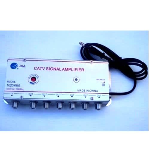 6 Way Tv Vcr Catv Cable Tv Antenna - Signal Amplifier And Booster Splitter