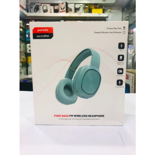 Porodo Bluetooth 5.0 Headphones, Noise Cancelling Soundtec Sound Pure Bass Fm Wireless Act