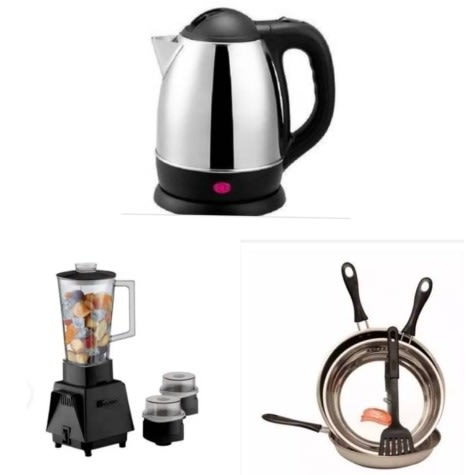 Blender- Stainless Jug- 3 Set Flying Pan Bundles