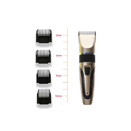 Rechargeable Hair Clipper With Multiple Trimmers - Gold - EHC-01