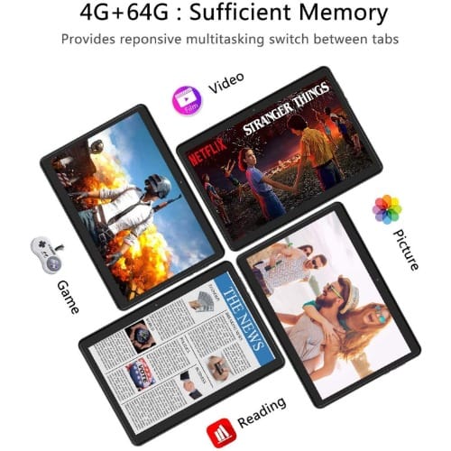 Tablet 10.1" - 4GB RAM - 128GB ROM - Android 10.0 - Stylus  - 6000mAh - Black