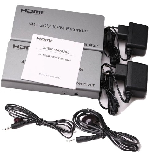 4k 120m Hdmi Kvm Extender By Rj45 Ethernet Converte Tx Rx Support Mouse Keyboard Extension