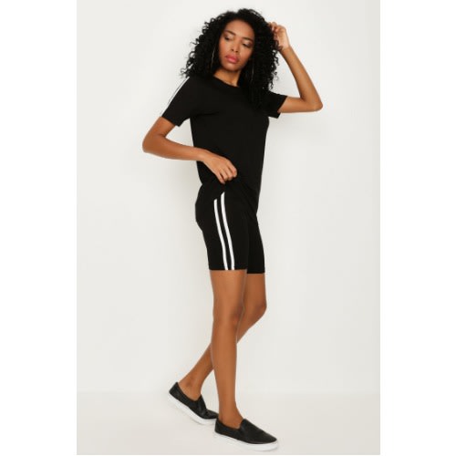 Mono Side Stripe Cycling Short Set