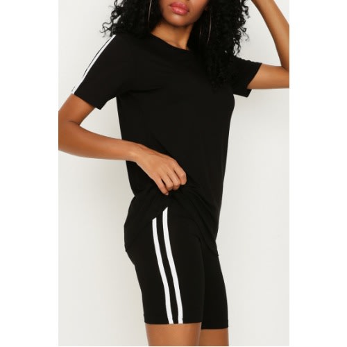 Mono Side Stripe Cycling Short Set
