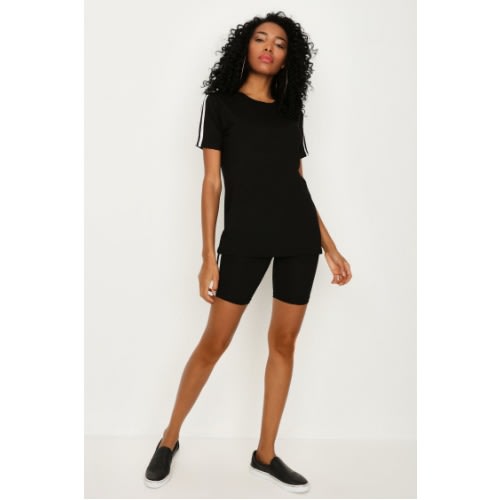 Mono Side Stripe Cycling Short Set