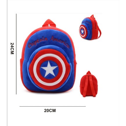 Toddler Captain America Cartoon Plush Bag + Preschool Counting Game