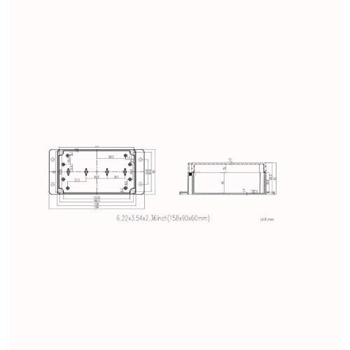 Waterproof Enclosure Electrical Electronic Project Instrument Case - 158 x 90 x 60 mm