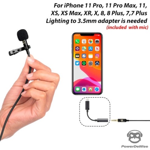 Lavalier Microphone With Lightning Adapter For Youtubers