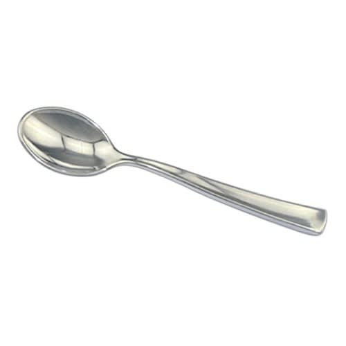 Disposable Plastic Spoons - 24pcs - Silver