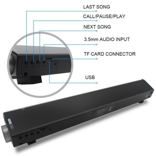 Soundbar Subwoofer Wireless Bluetooth Speaker 2.1 Channel For Tv Smartphone Music Playing
