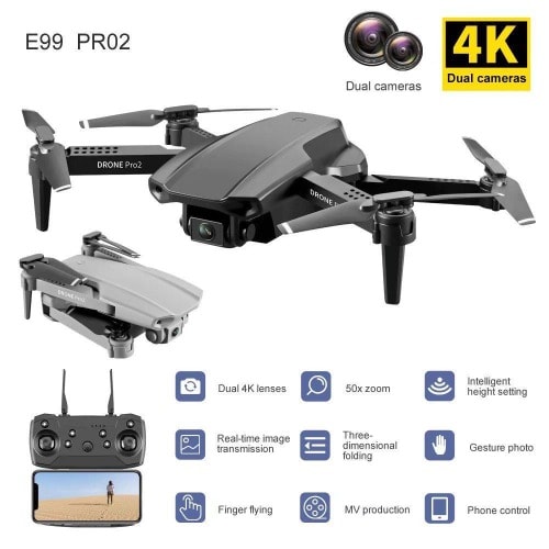 E99 Pro-2 Wifi Drone Camera With Dual Camera Quadcopter