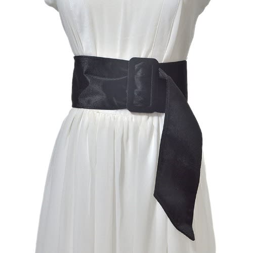 Suede Bold Belt - Black