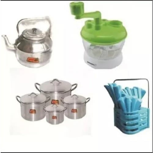 Tower Pot &kettle + Grater +cutlery Set