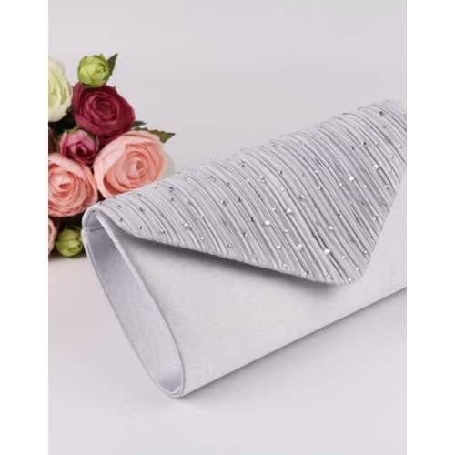 Crystal Clutch Purse - Silver