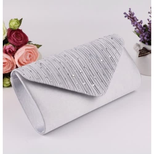 Crystal Clutch Purse - Silver