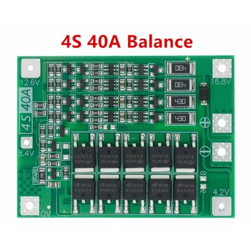 4S 16.8V 40A Balanced 18650 Lithium Battery Charger Protection BMS Board
