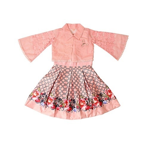 Girl's Gown With Jacket - Pink