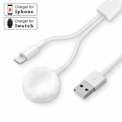 2 In 1 Magnetic Wireless Charger For Iwatch & USB Charging cable for iphone