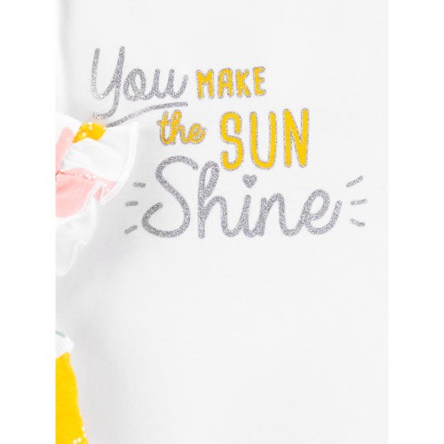 Child Of Mine Newborn Baby Girls Blouse, Bodysuit & Pant 3pc - Lemon Burst