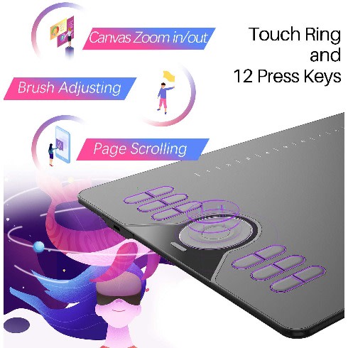 Hs610 Graphics Drawing Tablet Android Devices Supported Tilt Function Battery-free Stylus