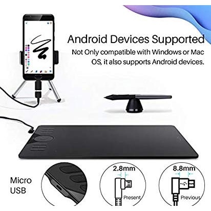 Hs610 Graphics Drawing Tablet Android Devices Supported Tilt Function Battery-free Stylus
