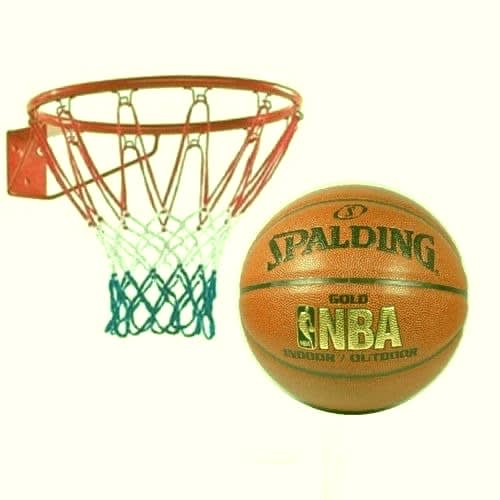 Wall Hanging Basketball Hoop Rim Net & Basketball