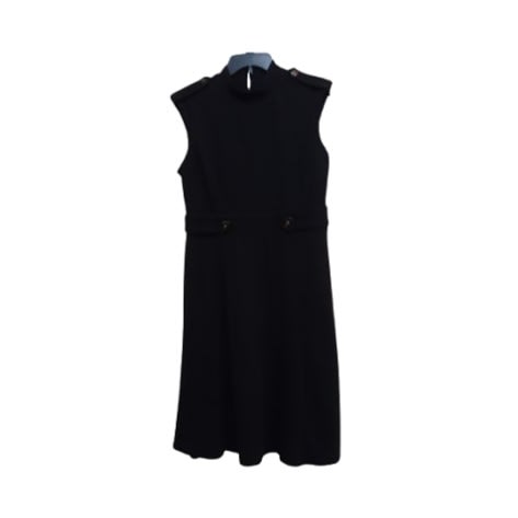 Fitted Short Dress With Buttoned Shoulder - Black