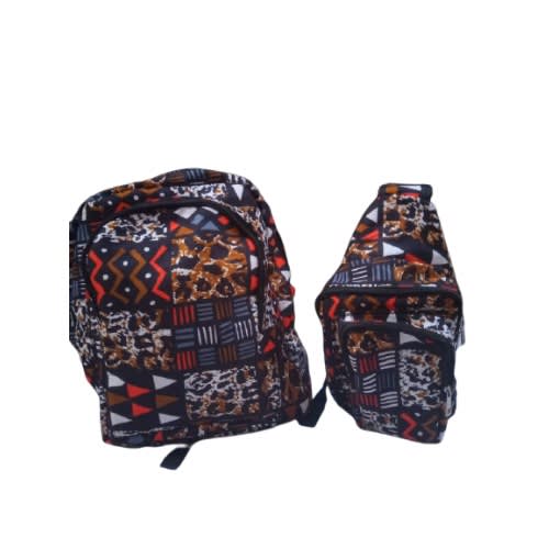 2-in-1 Kente Backpack And Cross Bag