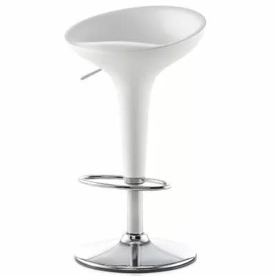 Swivel Adjustable Bar Stool - White