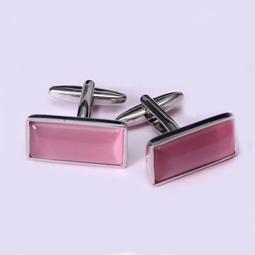 Rectangular Head Design Cuff Link Pink- Mc 1287
