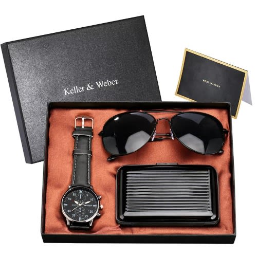 Keller & Weber Men Watch Set - Quartz Wristwatch