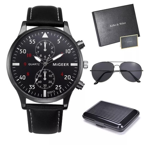 Keller & Weber Men Watch Set - Quartz Wristwatch