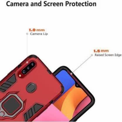 Back Cover For Samsung Galaxy A20s - Defender Case With 360 Degree Metal Rotating Finger Ring