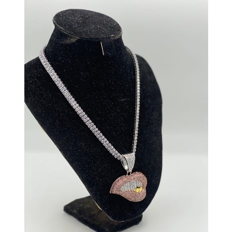 Men’s Studded Necklace & Pendant Silver