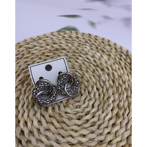 Crossing Drop Earrings - Silver