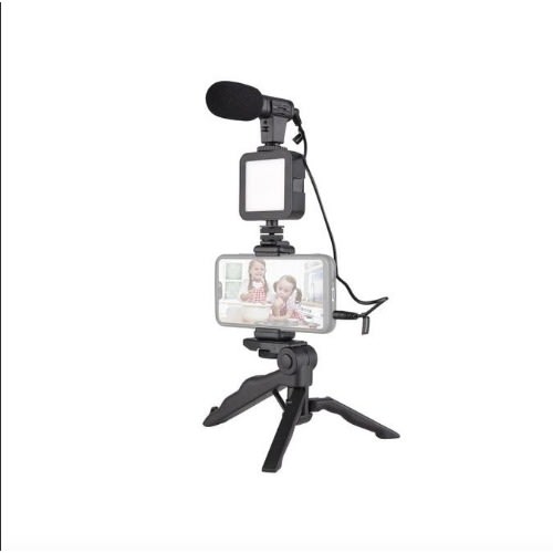 Phone Vlog Video Kit With  Tripod - Video Light - Shutter & Microphone
